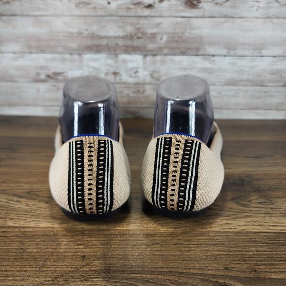 Rothy’s Womens The Square Tuxedo Cap Toe Ballet Flats Black Beige size 10 - Picture 8 of 12